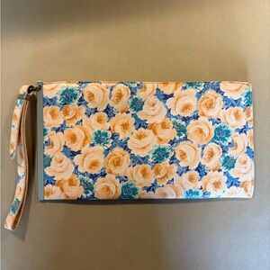 Floral Clutch Bag with Wrist Strap